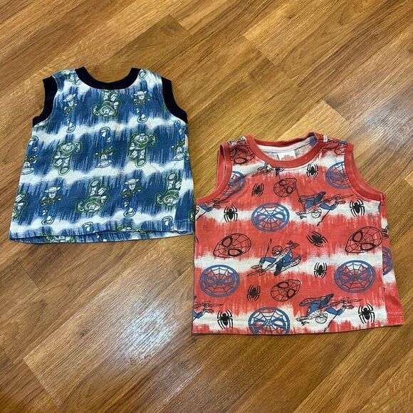 Disney Marvel Spiderman & Buzz Lightyear Tank Tops Lot | Toddler size 3T - Picture 1 of 10